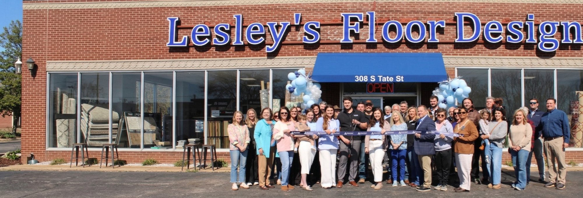 Lesley's Floor Designs ribbon cutting in Corinth, Mississippi